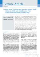 Analysis of the Chromophoric Dissolved Organic Matter in Water by EEMs with HOBIBA-Jobin Yvon Fluorescence Instrument called “Aqualog” thumbnail