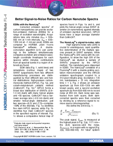 Better Signal-to-Noise Ratios for Carbon Nanotube Spectra