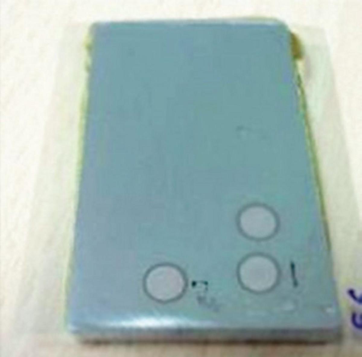 Craters obtained on a coated polymer foil after mounting on an Al substrate.