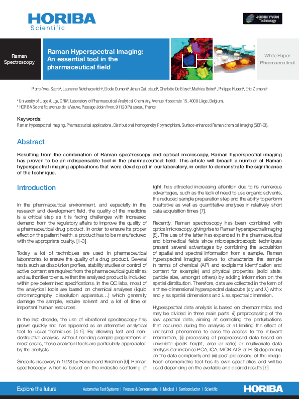 Raman Hyperspectral Imaging: An essential tool in the pharmaceutical field thumbnail