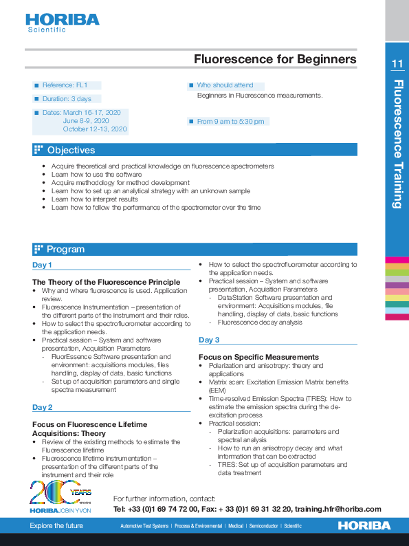 2020 Fluorescence training courses thumbnail