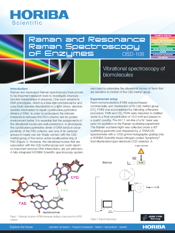 Raman and Resonance Raman Spectroscopy of Enzymes thumbnail