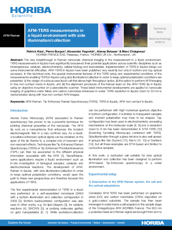 AFM-TERS measurements in a liquid environment with side illumination/collection thumbnail