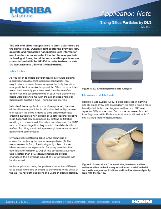 Sizing Silica Particles by DLS thumbnail