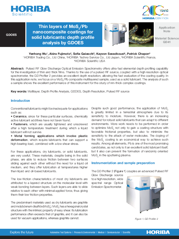 AN41-MoS2/Pb nanocomposite coatings for solid lubricants application thumbnail