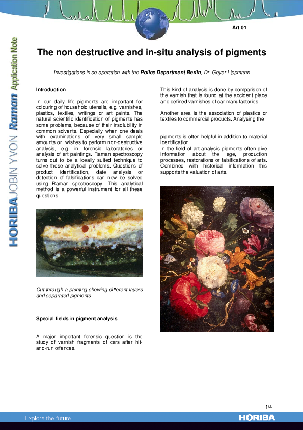 The non destructive and in-situ analysis of pigments thumbnail