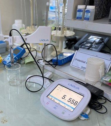 pH meter used in the sewage treatment plant lab
