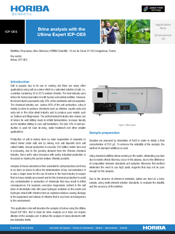 Brine Analysis with the Ultima Expert ICP-OES thumbnail