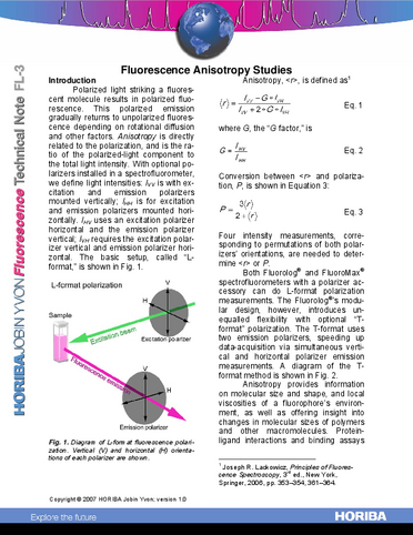 Fluorescence Anisotropy Studies