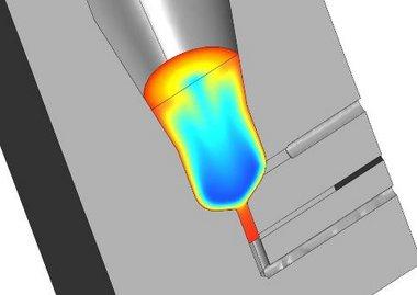 Fluid/Solid heat transfer simulation in a mixing chamber Fluid/Solid heat transfer simulation in a mixing chamber