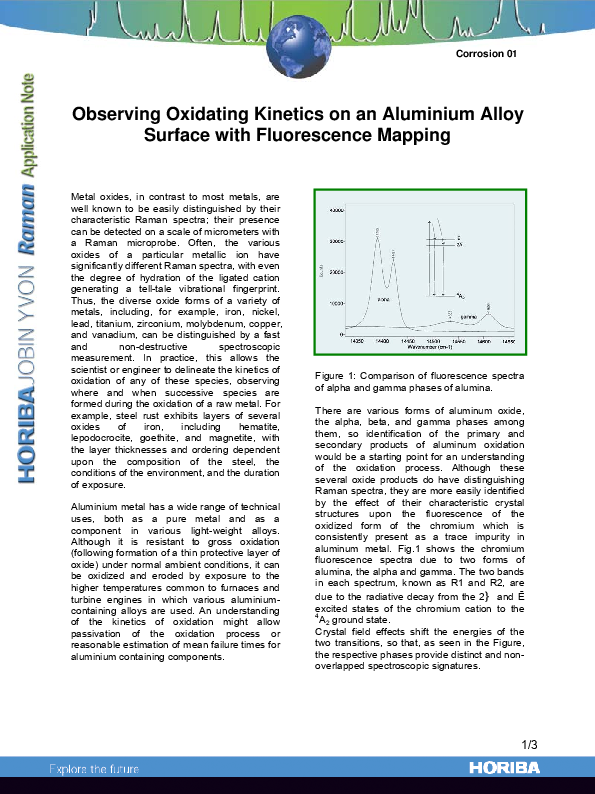 Observing Oxidating Kinetics on an Aluminium Alloy Surface with Fluorescence Mapping thumbnail
