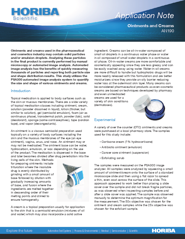 Particle Size and Shape of Ointments and Creams thumbnail