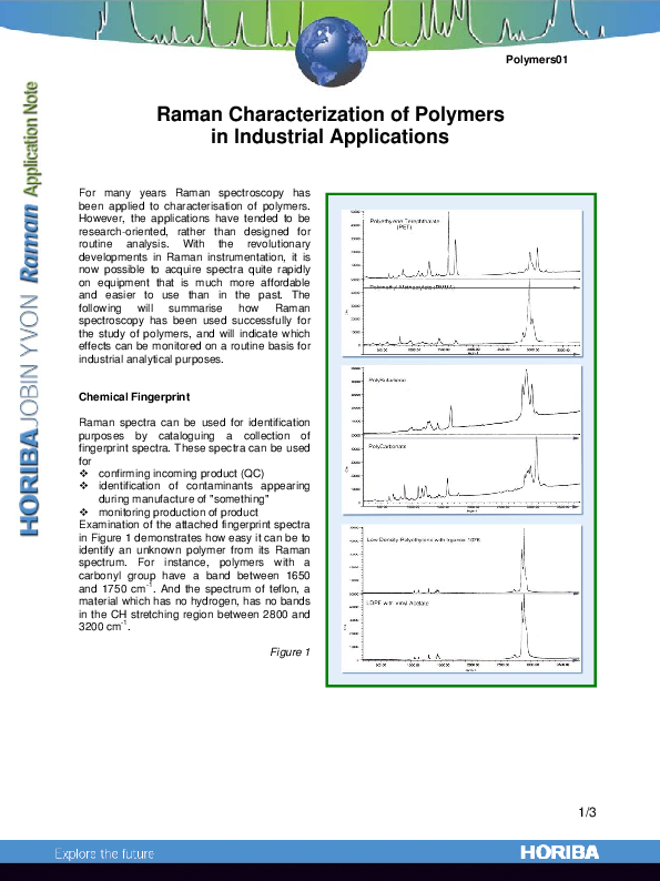 Raman Characterization of Polymers in Industrial Applications thumbnail