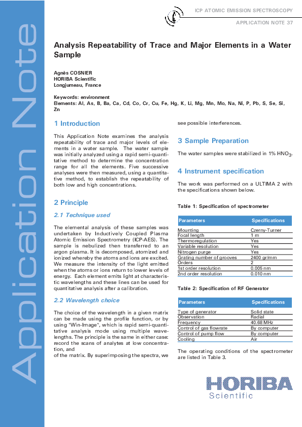 Repeatability of Traces and Major Elements in Water thumbnail