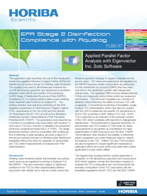EPA Stage 2 Disinfection Compliance with Aqualog thumbnail