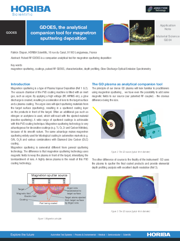 GDOES, the Analytical Companion Tool for Magnetron Sputtering Deposition thumbnail