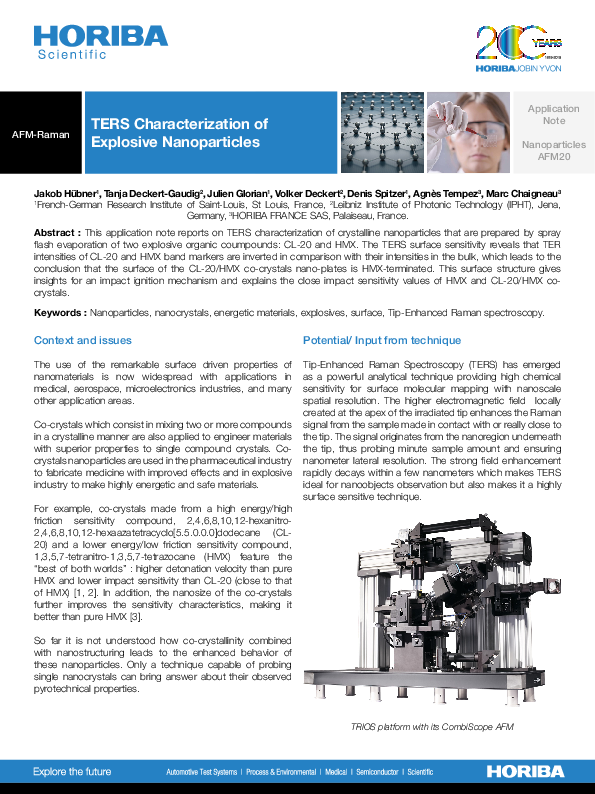 TERS Characterization of Explosive Nanoparticles thumbnail
