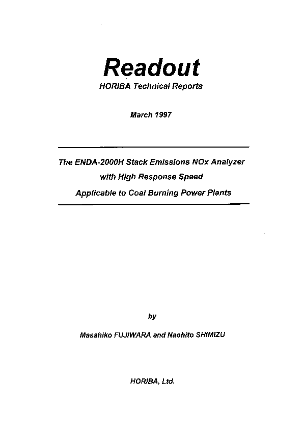 The ENDA-2000H Stack Emissions NOx Analyzer with High Response Speed Applicable to Coal Burning Power Plants thumbnail