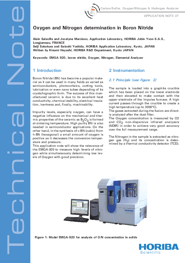 Oxygen and Nitrogen determination in Boron Nitride thumbnail