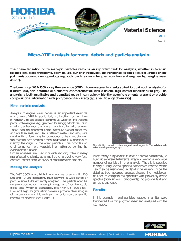 Micro-XRF analysis for metal debris and particle analysis thumbnail