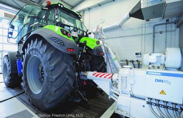 Heavy-duty engine testing of farm equipment, tractor