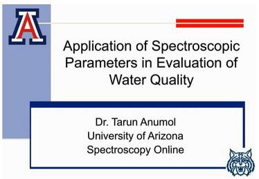 Applications of Spectroscopic Parameters in Evaluation of Water Quality