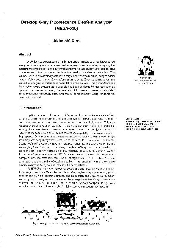 Desktop X-ray Fluorescence Element Analyzer (MESA-500) thumbnail