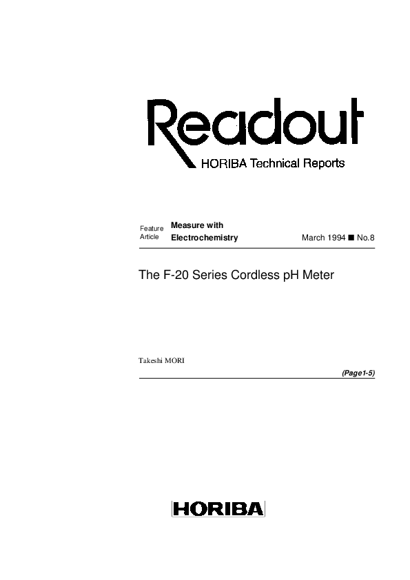The F-20 Series Cordless pH Meter thumbnail