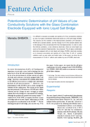 Potentiometric Determination of pH Values of Low Conductivity Solutions with the Glass Combination Electrode Equipped with Ionic Liquid Salt Bridge thumbnail
