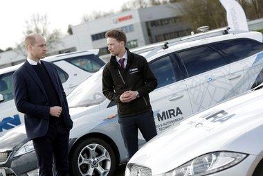 Duke_of_Cambridge_Jon Maybin_HORIBAMIRA The Duke of Cambridge and HORIBA MIRA technical sales engineer Jon Maybin