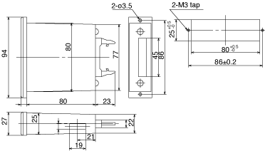 Dimension of Display unit DU-102E 