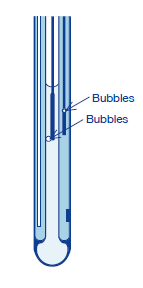 When bubbles are in the internal solution, remove them by shaking the electrode.