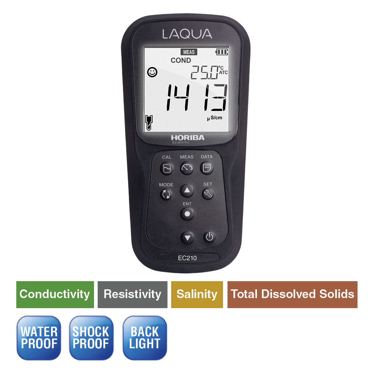 LAQUA EC210 Conductivity/TDS/Resistivity/Salinity/Temperature Handheld Meter
