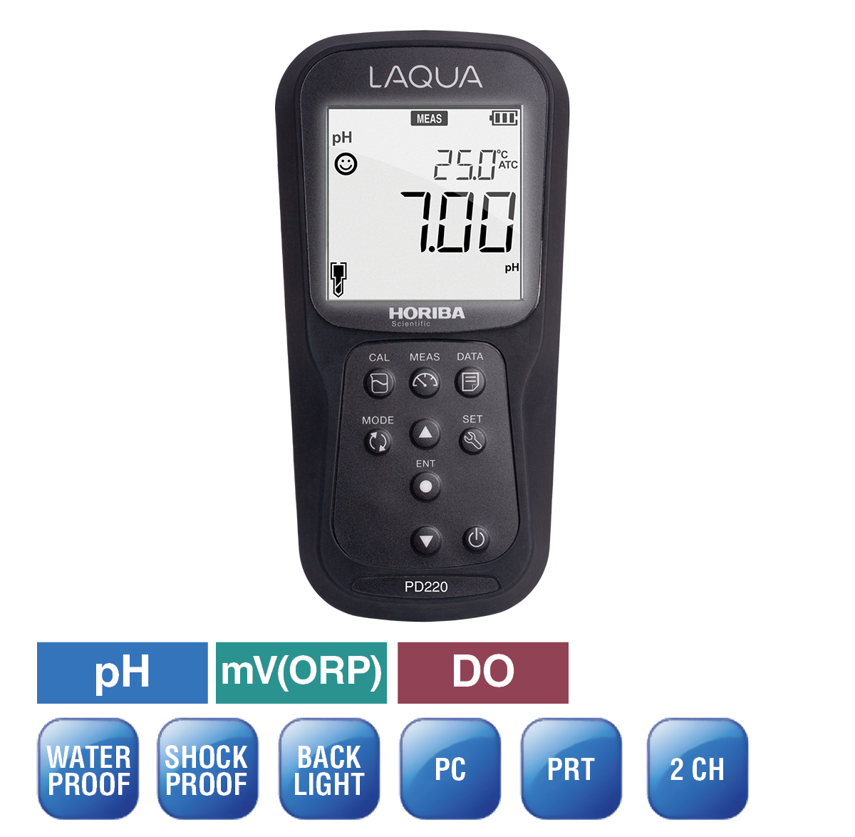 LAQUA PD220 pH/ORP/Dissolved Oxygen/Temperature Handheld Meter