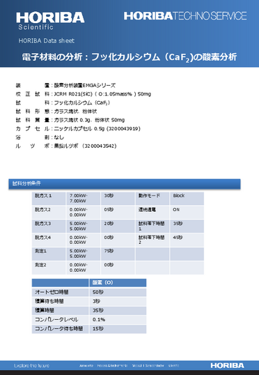 電子材料の分析：フッ化カルシウム（CaF₂)の酸素分析