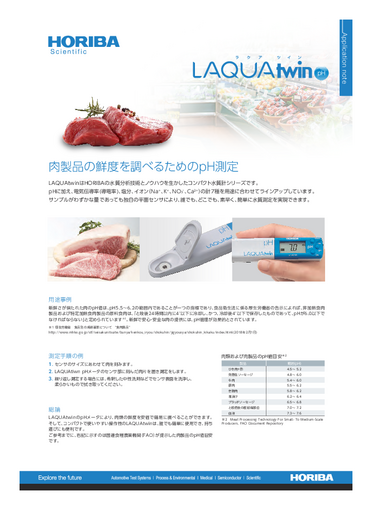 『肉製品の鮮度を調べるためのpH測定-LAQUAtwin』