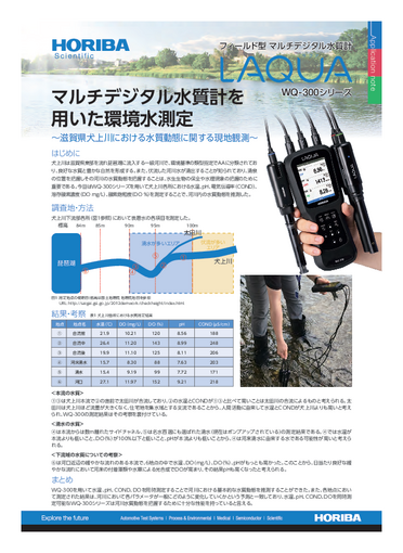 『マルチデジタル水質計を用いた環境水のpH、DO、導電率測定-WQ-300シリーズ』