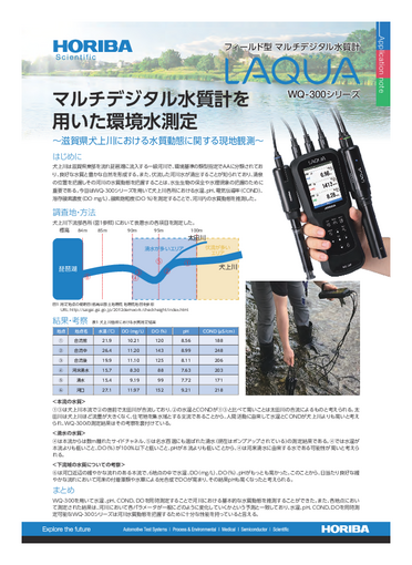 『マルチデジタル水質計を用いた環境水のpH、DO、導電率測定-WQ-300シリーズ』