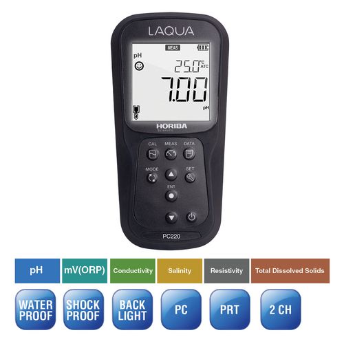 LAQUA PC220 pH/ORP/Conductivity/Resistivity/Total Dissolved Solids/Salinity/Temperature Meter