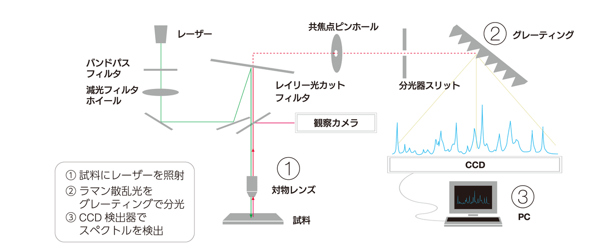 図1 ラマン分光装置の構成