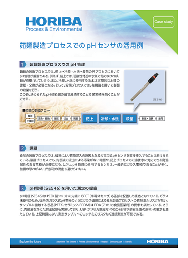 『茹麺製造プロセスでのpH センサの活用例-Knick』