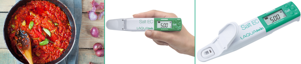 HORIBA LAQUAtwin Salt-11袖珍測量儀測量辣椒醬中的鹽含量