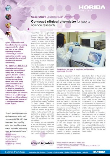 Case Study_ABX Pentra 400_Loughborough University_2009