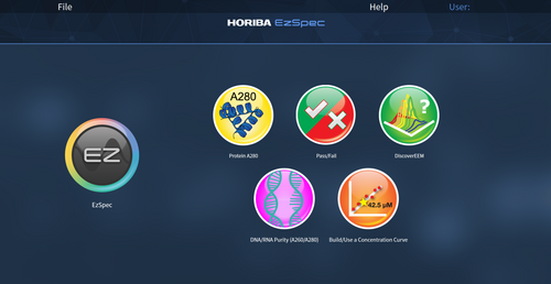 EzSpec Software Launch Screen