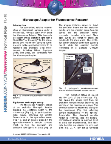 Microscope Adapter for Fluorescence Research