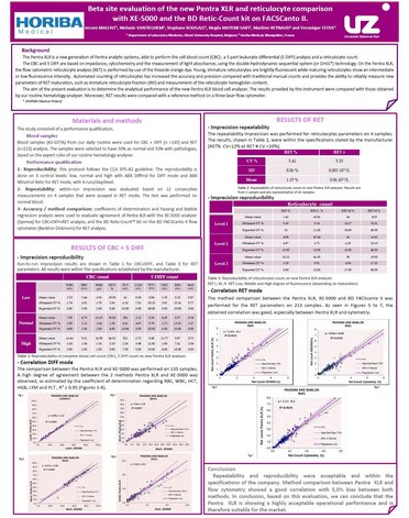 Beta site evaluation of the new Pentra XLR and reticulocyte comparison with XE‐5000 and the BD Retic‐Count kit on FACSCanto II