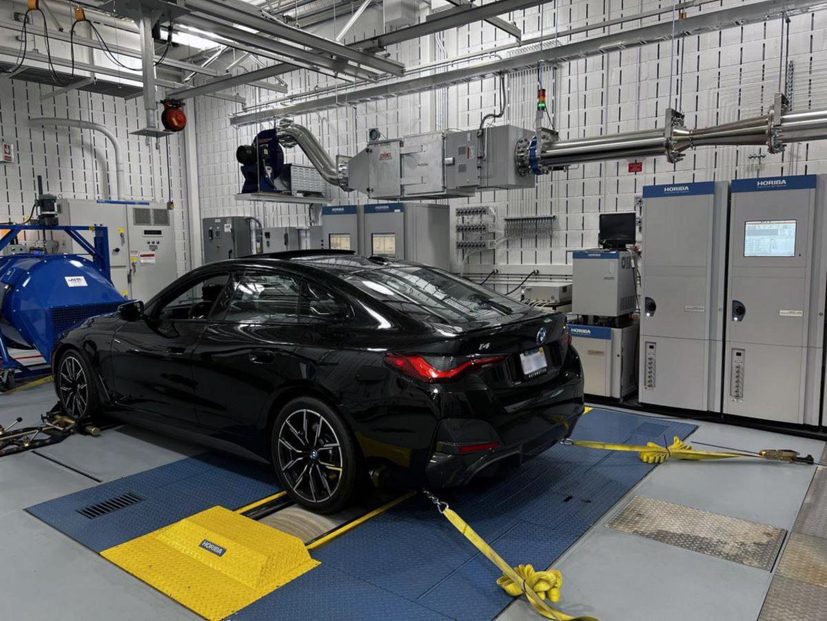 HORIBA Automotive dynamometer in test cell.
