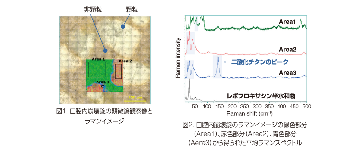 原薬の結晶形の識別と顆粒コーティングの可視化