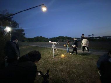夜空の下での撮影風景 夜空の下での撮影風景