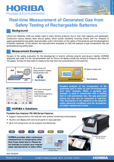 Gas Measurement of Rechargeable Batteries Application Note (Version B)